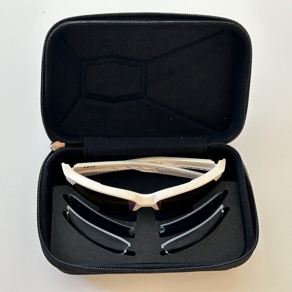 100% Sportcoupe Sunglasses White w/Red Mirrored HiPer Interchangeable Lens - Picture 2 of 11